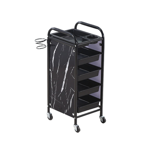 Chariot d'Assistant Coiffeur Détachable en Métal Doré avec Conception Pliable à 4 Roues, Moderne et Anti-Nœuds pour Salon de Coiffure - Product Image 3