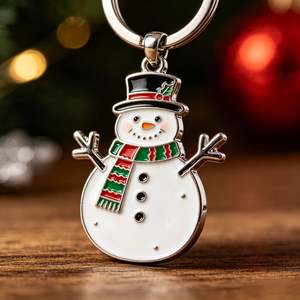 Porte-clés personnalisé en alliage de zinc avec émail souple et design de dessin animé vintage pour cadeaux de Noël et articles promotionnels - Product Image 1