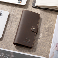 Porte-chéquier personnalisé en cuir véritable, fin et durable, portable pour les chéquier personnels et professionnels, format long