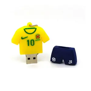 2023 Football T-Shirt Shape silicon USB Flash Drive Gift Pendrive 2GB 4GB 8GB 16GB 32GB USB Stick customized T SHIRT U DISK