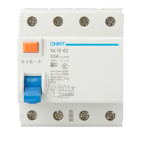 Disjoncteur différentiel magnétique RCCB RCD Chint Original NL1 série 63 2P 4P