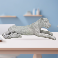 Ornement de maison d'hôtel famille intérieur statue en or décor de bureau à la maison luxe grande sculpture de léopard en résine