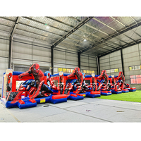 Château Gonflable Commercial Extérieur Héro Toile Amusant Spiderman Thème Super-Héros Araignée Bouncer