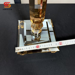 Candélabre en cristal lisse à 9 bras de 120cm de hauteur avec abat-jour - Product Image 6