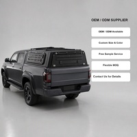 Hardtop noir pour Ute double cabine avec fenêtres à persiennes, plateforme de toit, portes à ailes de mouette, étanche pour Hilux OEM ODM
