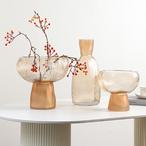 Modern Light Luxury Glass <b>Vase</b> <b>Set</b> Living Room Tabletop Premium Hydroponic Flower <b>Vase</b> - Product Image 1