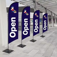 Drapeau à franges personnalisé ZHENGYANG avec logo, 2m-5m, bannière publicitaire, oriflamme, kit de drapeaux promotionnels, support, 100% polyester