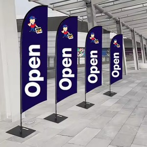 Drapeau à franges personnalisé ZHENGYANG avec logo, 2m-5m, bannière publicitaire, oriflamme, kit de drapeaux promotionnels, support, 100% polyester - Product Image 2