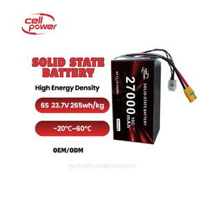 Venta directa de fábrica 27000mAh 265wh/kg 6S 12S 18S 10C Paquete de batería de estado sólido de alta densidad energética para Dron FPV - Product Image 1