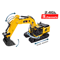 Camion excavateur télécommandé 2,4 GHz 9 canaux pour les passionnés de voitures RC, pour enfants et adultes