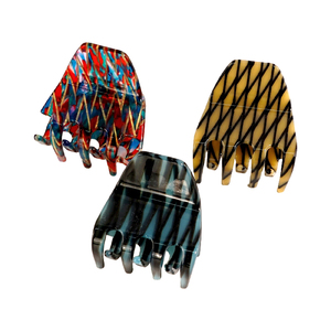 CANYUAN-Pinces <span class=keywords><strong>à</strong></span> cheveux personnalisées pour dames, 5.2cm, petites pinces <span class=keywords><strong>à</strong></span> cheveux rayées en acétate, design personnalisé, mignonnes - Product Image 1