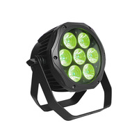 Projecteur LED PAR QSE Lighting 7*10W étanche DMX512 9 canaux à activation sonore IP65 Mini projecteur de scène RGBWY extérieur pour aménagement paysager