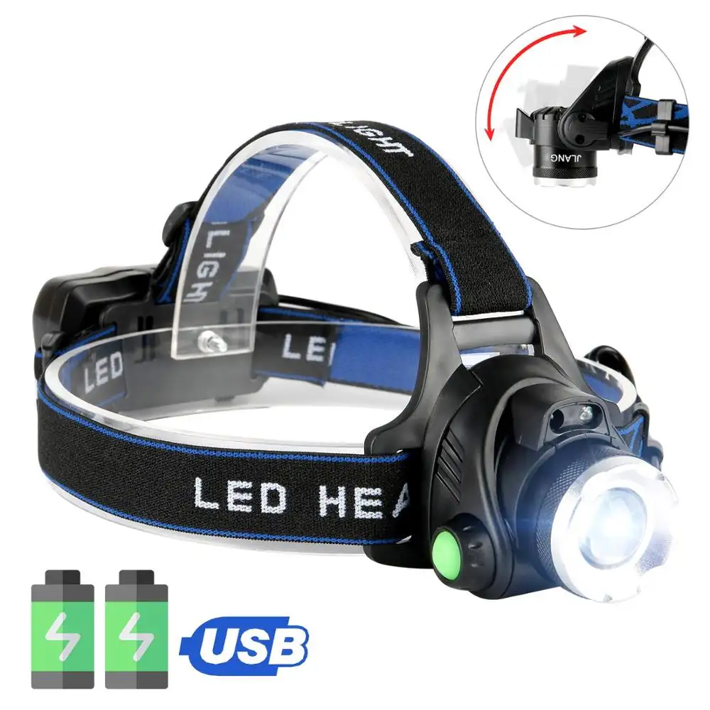 Hot Sale Waterproof Motion Sensor LED Head Torch, 4 Modes USB Rechargeable Sensor Headlamp For Camping, Hiking, Outdoor, Hunting