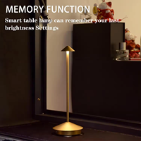 Offre Spéciale doré petit bureau LED extérieur portable veilleuse Dimmable Bar lampe en aluminium sans fil Led lampe de table