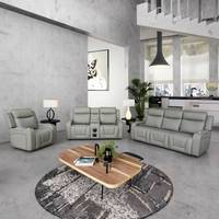 Ensemble de fauteuils électriques modernes très demandés avec chargement sans fil Bluetooth, en cuir synthétique durable, avec accoudoirs extensibles en bois, pliables