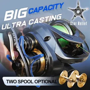 Histar Manufacturer Heavy Drag Power Light Weight Long Casting High Ratio Metal Rotor Baitcasting Reel Fishing Tackle