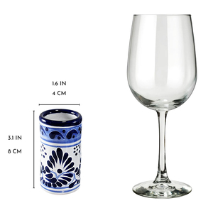 Verres à shot de whisky miniatures personnalisés avec logo, peints à la main, en céramique bleue, style mexicain, pour <span class=keywords><strong>tequila</strong></span> et spiritueux - Product Image 6