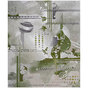 Tapis en laine de 10mm d'épaisseur personnalisable en peluche couleur de rime de style national vert riche pour le canapé-lit vert de la villa à usage domestique - Product Image 1