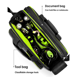 Bolsa de herramientas de lona para reparación de electricista de almacenamiento grande multifuncional cierre de cremallera portátil engrosada conveniente - Product Image 5