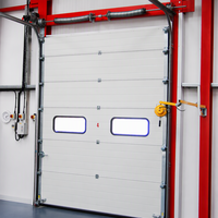 Porte sectionnelle industrielle panoramique MTH à vision complète, cadre en acier coloré, double vitrage transparent