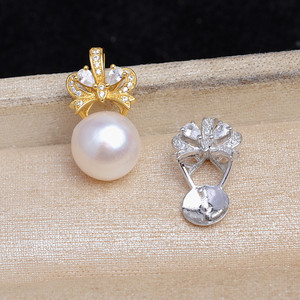 จี้มงกุฎฐานเงิน S925 ขนาด 11-12 มม. อุปกรณ์ DIY เรียบง่ายสำหรับทำเครื่องประดับมุก รุ่น JG5992 ผลิตภัณฑ์กึ่งสำเร็จรูปพร้อมฐานเปล่า - Product Image 5