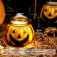 Bougie votive artisanale parfumée à la cire de soja, Halloween, Diwali, Jack O Lantern, décoration d'intérieur