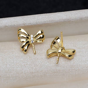 Boucles d'oreilles en argent S925 pour femmes, style aiguille droite personnalisé avec 8-9 accessoires de perles DIY, article suspendu pour cheveux 3916 - Product Image 2