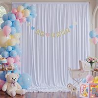 Rideaux de mariage en tissu de soie de lait infroissable, polyester 5*10FT, blancs, pour décoration de mariage, événements et fêtes