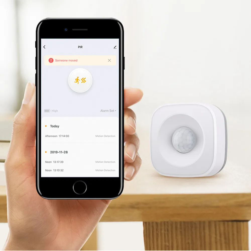 Tuya Lampu WiFi + Sensor Gerak PIR Detektor Pasif Inframerah Rumah Pintar Sensor Alarm Pencuri Keamanan Jarak Jauh Via SmartLife App