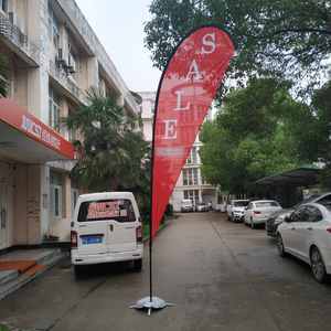 Giao Hàng Nhanh Chóng Chất Lượng Cao Quảng Cáo Ngoài Trời Tùy Chỉnh Đảng Polyester Bay Biểu Ngữ Hình Chữ Nhật Lông Teardrop Bãi Biển Cờ - Product Image 4
