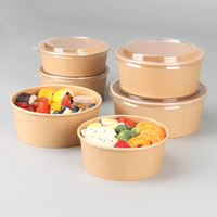Emballage alimentaire jetable, couvercle en plastique transparent BOPS de 185 mm pour bol à salade en papier