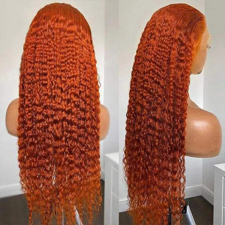 Atacado Vermelho 99j Lace Front Perucas Para A Mulher Negra, Hd Perucas De Cabelo Humano, Ginger Laranja Colorido Perucas Lace Front Cabelo Humano