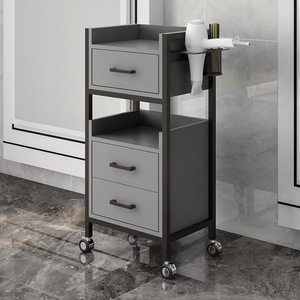 Chariot de Salon en Bois Écologique Simple et Très Vendu avec Tiroirs, Design à 4 Roues pour Salon et Salle de Bain, Chariot de Beauté et Pédicure - Product Image 6
