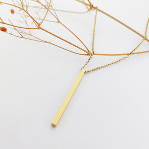 Collar con barra personalizada de 4 lados, joyería con logotipo personalizado, collar con barra vertical, collar grabable, barras, bisutería para mujer - Product Image 6