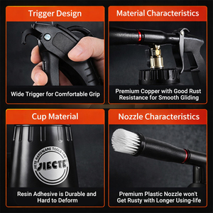 Pistola per la pulizia del Tornado, pistola per la pulizia dell'auto Turbo ad alta pressione pulita e asciutta all'aria con una forte raffica d'aria e interni universali - Product Image 4