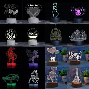 3D ologramma Illusion lampada unica luce notturna in acrilico con interruttore tattile lampada <span class=keywords><strong>Lava</strong></span> Luminaria 7 colori che cambiano regalo Deco - Product Image 5
