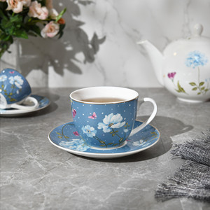 Fabricant de gros porcelaine fine porcelaine céramique théières et bouilloires ensemble floral de luxe crémier et pot à lait sûr usage domestique - Product Image 2