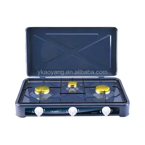 Europe style paint or enameled cold gas stove portable high quality three burner gas cooker LPG blue flame gas cooktop
