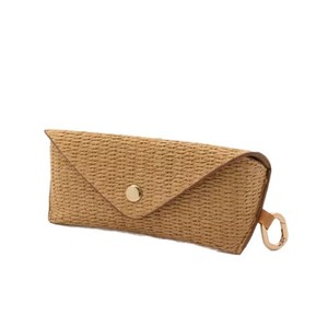 Sac de rangement créatif en paille tressée pour lunettes, étui à lunettes portable épaissi, sac de rangement simple, pochette pour lunettes de soleil - Product Image 5