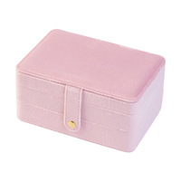 Boîte à bijoux de luxe en velours double couche, grande capacité, organiseur de bijoux pour bagues, boucles d'oreilles, colliers, rangement portable