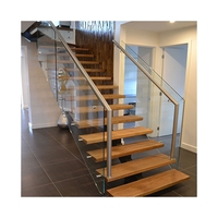 Escalier intérieur de villa et appartement de luxe, système à poutre simple, préfabriqué en bois massif, durable, design traditionnel, garantie 5 ans