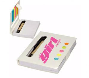 สมุดโน้ตขนาดเล็กแบบพกพาพร้อมปากกา 5 สีนีออนแบบต่างๆ  กระดาษแข็งแบบเจาะรู ปากกาซ่อนอยู่ในช่องแบบไดคัท - Product Image 4