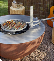 Vente en gros Tables de barbecue en acier corten personnalisables pour la cuisson en plein air pour la combustion du bois de chauffage