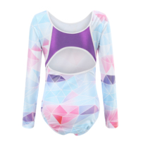 Ensemble de justaucorps de gymnastique à manches longues personnalisé pour filles B88 Galaxy, jupe en mousseline scintillante, chouchou pour cheveux, tenue de danse et de gymnastique pour enfants