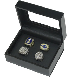 Colección de Anillos de Campeonato de los New York Giants <span class=keywords><strong>1986</strong></span> 1990 2007 2011, Recuerdo para Fanáticos, Estuche de Madera Negra Pura - Product Image 3