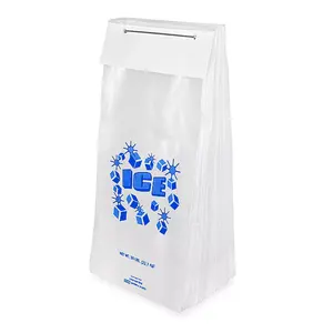 回收大容量耐用8/10/20磅冰袋套装Ldpe塑料小门冰块袋包装，带有客户自己的标志