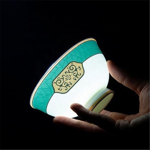 New Product 60 Pieces Luxury Green and Gold Chinese Home Decor Dining Room <b>Sets</b> Porcelain Dinnerware <b>Sets</b> - Product Image 6