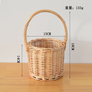 Cesta de Bambú Tejida a Mano, Decoración Ecológica de Jacinto de Agua para Fiestas de Halloween y Pascua, para la Búsqueda de <span class=keywords><strong>Huevos</strong></span> de Pascua y Picnic - Product Image 6