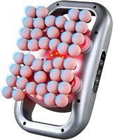 Pistola de Masaje Recargable Inalámbrica con Luz Roja LED y Múltiples Cabezales de Masaje