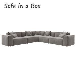 नि:शुल्क नमूना 2022 नया आगमन केडी असेंबली सोफा एल आकार मॉड्यूलर काउच फैब्रिक ग्रे लिविंग रूम फर्नीचर सेक्शनल सोफा सेट - Product Image 4